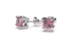 jewelrywork white gold pink moissanite stud earrings