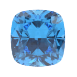 Blue cushion cut moissanite